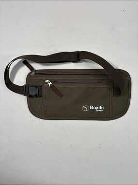 Boxiki Travel Brown Waist Belt Bag with Secure Zippers